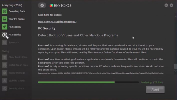restoro software system optimizers tools screenshot